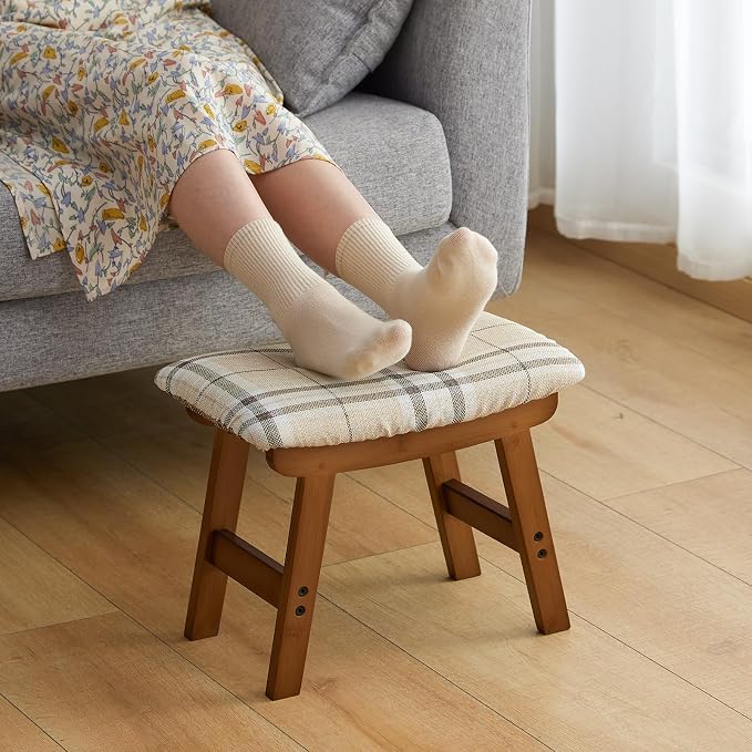 Foot Stool Ottoman Foot Rest Under Desk, Small Stool - Image 2