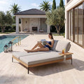 PURPLE LEAF Outdoor Daybed Patio Loveseat Sofa 2-Person Aluminum Chaise Lounge by PURPLELEAF