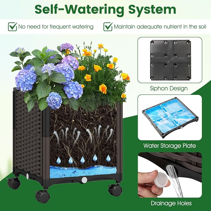 Giantex 8.2 FT Garden Arch Trellis w/ 2 Self-Watering Planter Boxes, Metal - Image 5