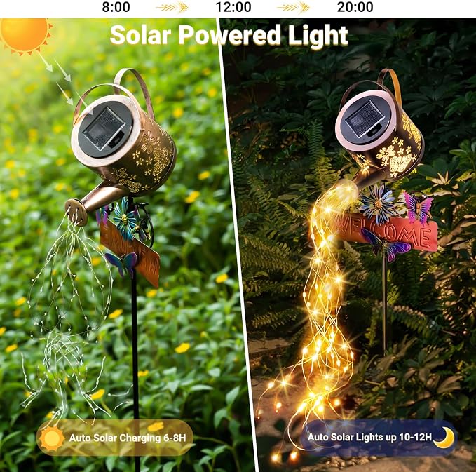 Solar Watering Can Light, Solar Lights Outdoor Decor, Garden Decor Lights - Image 3