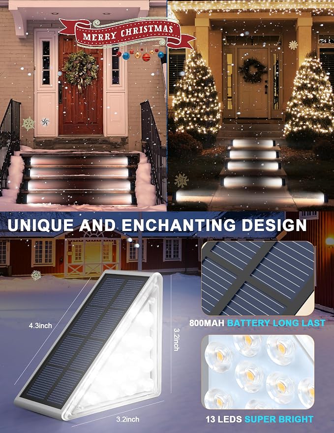 LED Solar Step Lights Stair Light Solar Deck Lights IP67 Solar Decoration Lights - Image 5