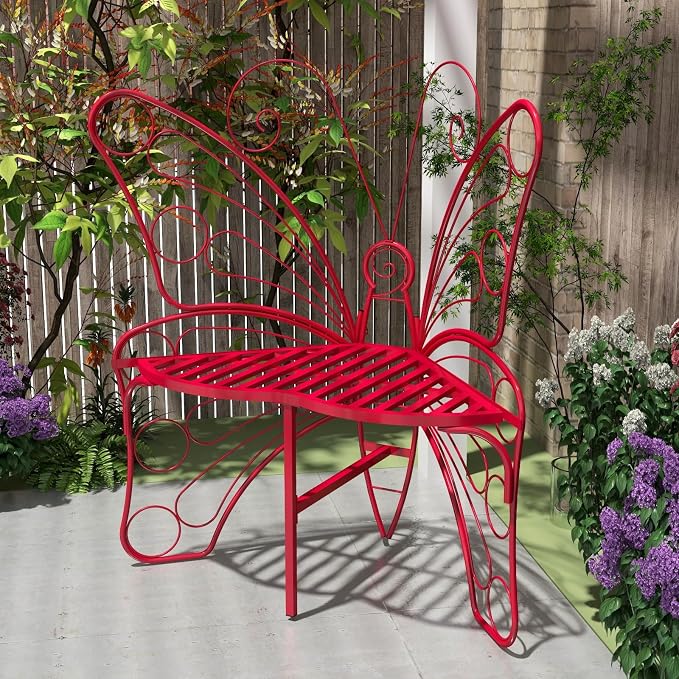 Butterfly Shaped Outdoor Bench, Garden Bench - Image 3