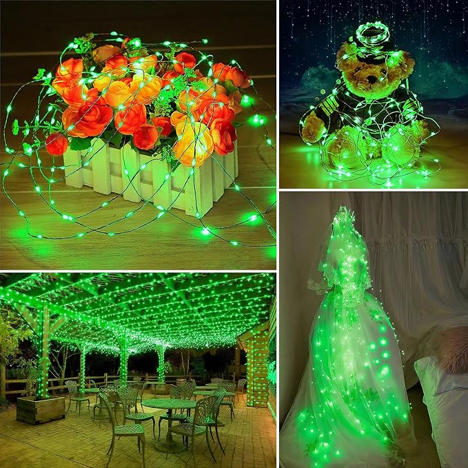 Solar String Lights Outdoor Waterproof 33ft 100LED 8 Modes Twinkle Lights Solar - Image 6