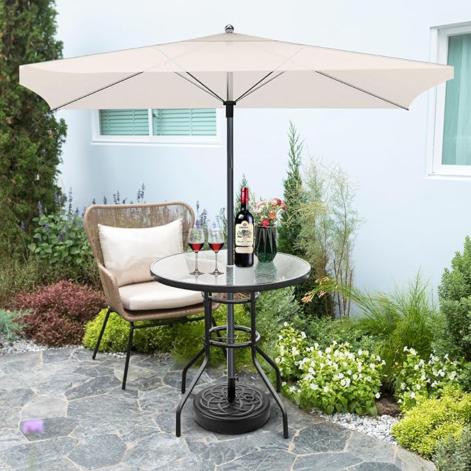 VINGLI Round Patio Table with Umbrella Hole - Image 8