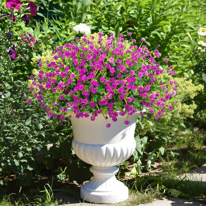 20 Bundles Artificial Flowers for Outdoors Fake Plastic Flowers UV Resistant - Image 4