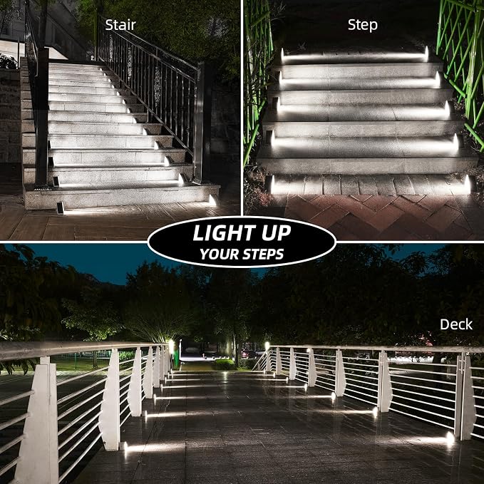 NIORSUN Solar Step Lights for Outside, Solar Stair Lights Outdoor Waterproof - Image 7