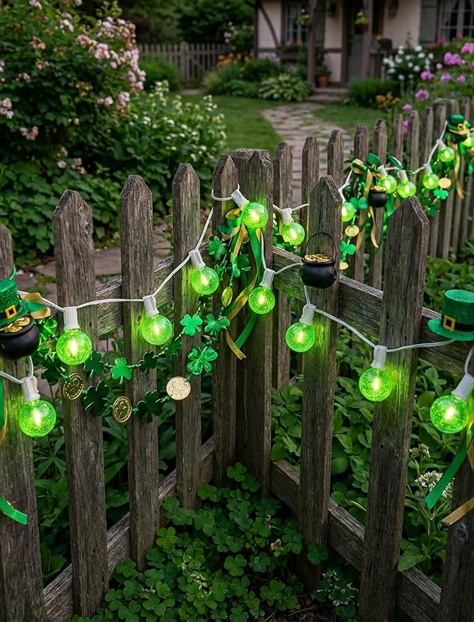 25Ft G40 LED Outdoor Globe String Lights, Outdoor St. Patrick's Day Decorations - Image 5