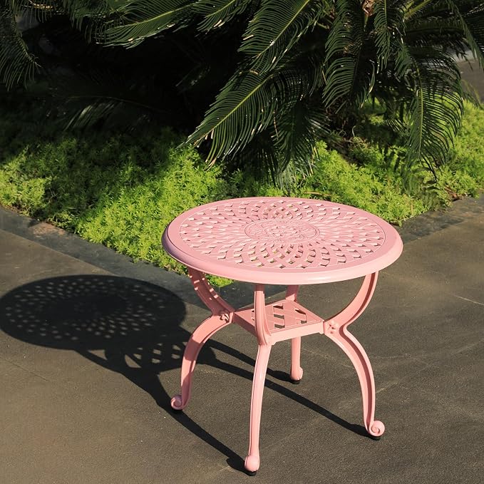 Cast Aluminum Outdoor Side Table, Small Patio Table, Outdoor Coffee Tables - Image 2