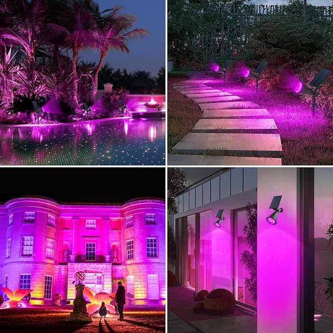 T-SUN Solar Spotlights, 4 LED Solar Waterproof Outdoor Landscape Lights - Image 9