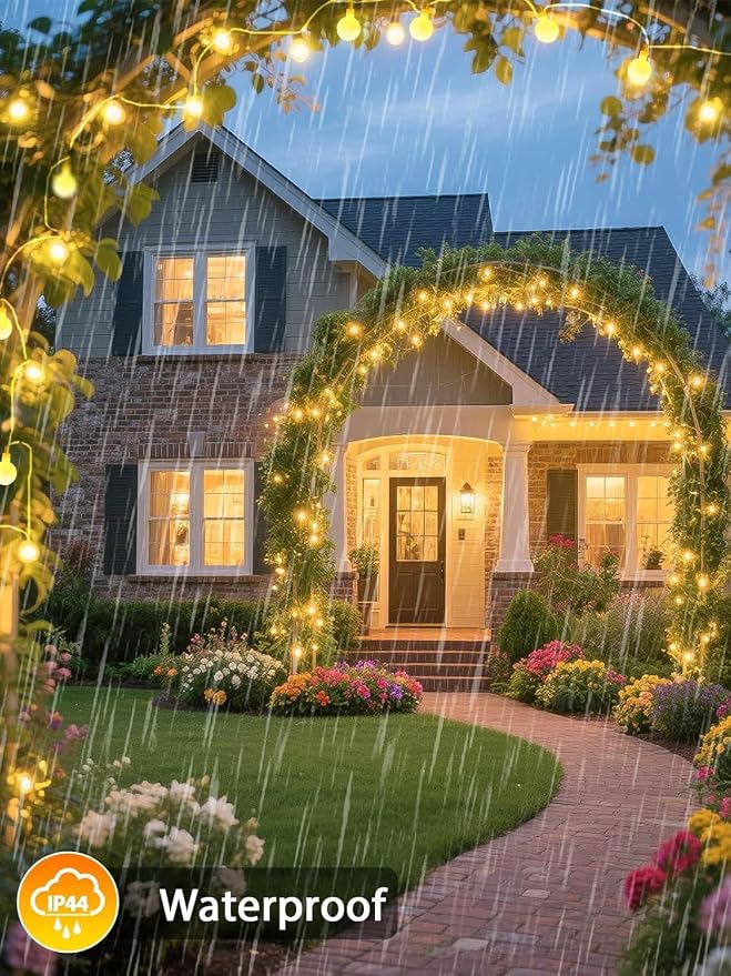 2-Pack Connectable Globe String Lights | Total 86FT 200LED Warm White String - Image 5