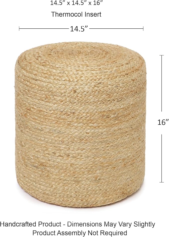 REDEARTH · Cylindrical Pouf Ottoman - Image 3