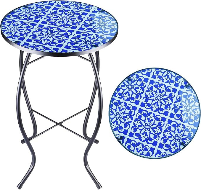 12 Inch Small Outdoor Side Table by Arbuxzuy