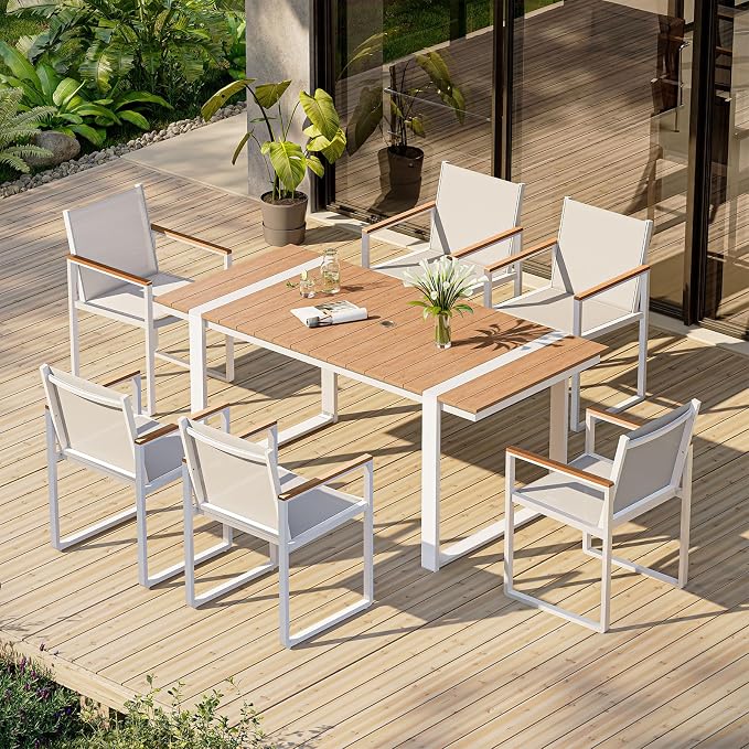 Outdoor Dining Chairs Set of 2, Aluminum Patio Dining Chiars - Image 6
