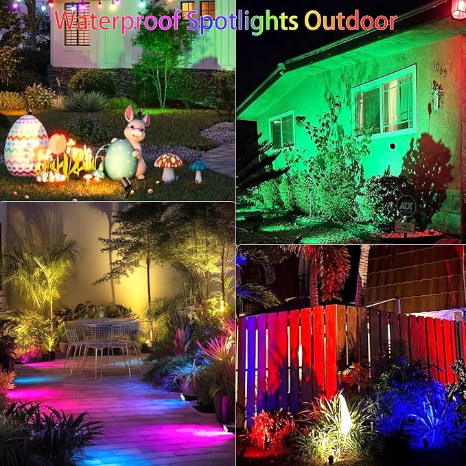 RGBW Multicolor Spotlight Outdoor: 16 Color Changing Landscape Lighting - Image 3