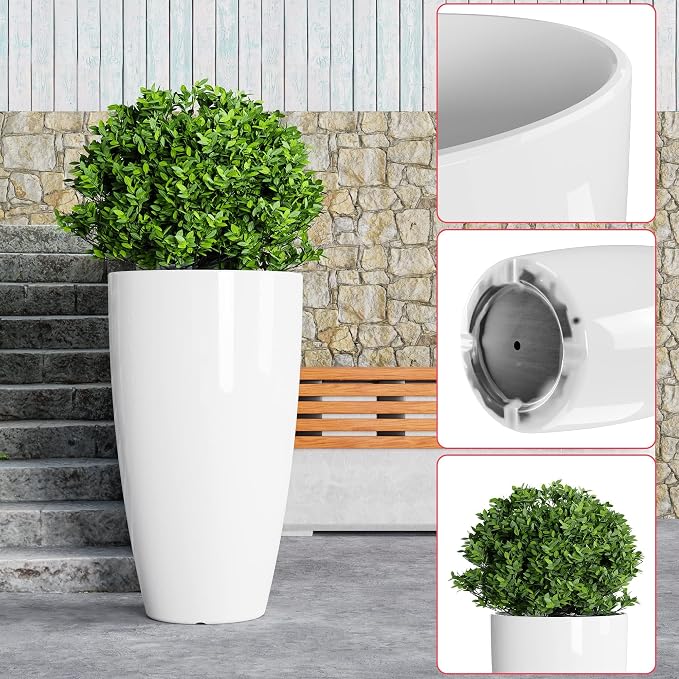 QCQHDU 21 inch Tall Planters for Outdoor & Indoor Plants - Image 8