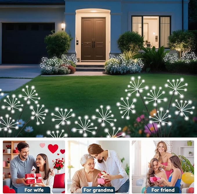 Solar Garden Lights 2 Pack Waterproof Swaying Starburst Light Solar Outdoor - Image 8