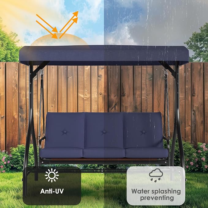 TLSUNNY 3-Seat Outdoor Patio Porch Swing - Image 6