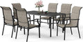7 Piece Patio Dining Sets for 6, Outdoor Table and Chairs Set by SUNSHINEVALLEY