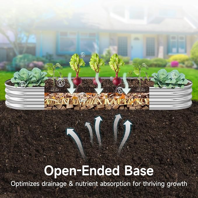 GreatBuddy Galvanized Raised Garden Bed 8×2×1ft, Easy Assembly Outdoor Metal - Image 6