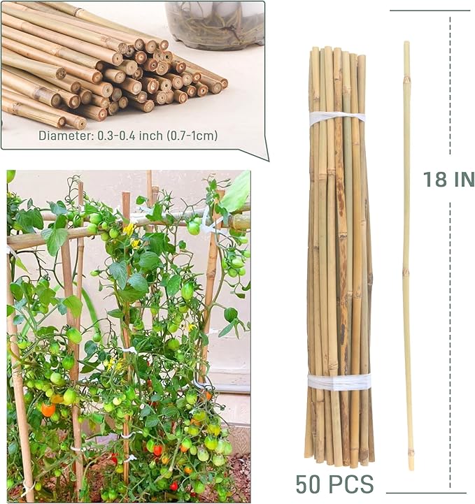 50Pcs / 18 inch Bamboo Plant Stakes - Image 5