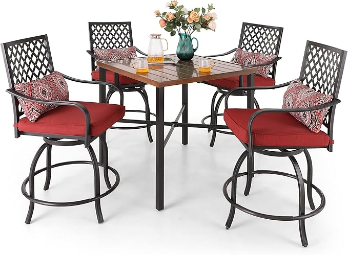 Sophia & William Outdoor Patio Bar Set 5 Piece High Dining Table and Chairs by SophiaWilliam