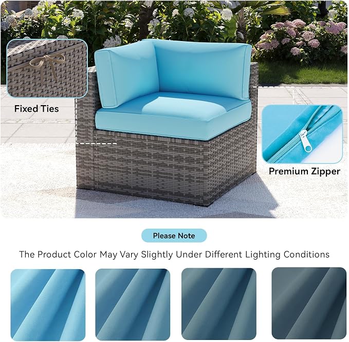 Aoxun 14pcs Patio Cushion Covers Replacement, Waterproof Outdoor Furniture - Image 6