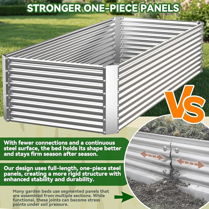 3 Pack Tall 4x2FT Raised Beds for Gardening, Corrugated Galvanized Steel Raised - Image 4