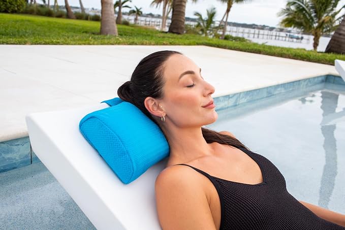 Headrest pillow for patio chaise lounge, in pool lounger on ledge - Image 6