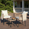 3 -Piece Outdoor Patio Furniture Set, All-Weather PE Rattan Conversation Set by Unknown