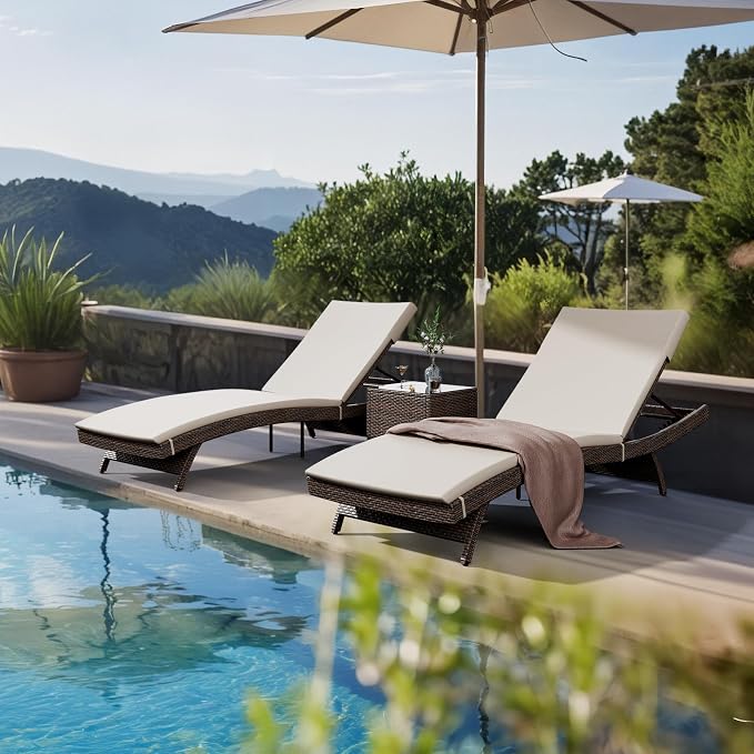 Pamapic Patio Chaise Lounge Set 3 Pieces - Image 4