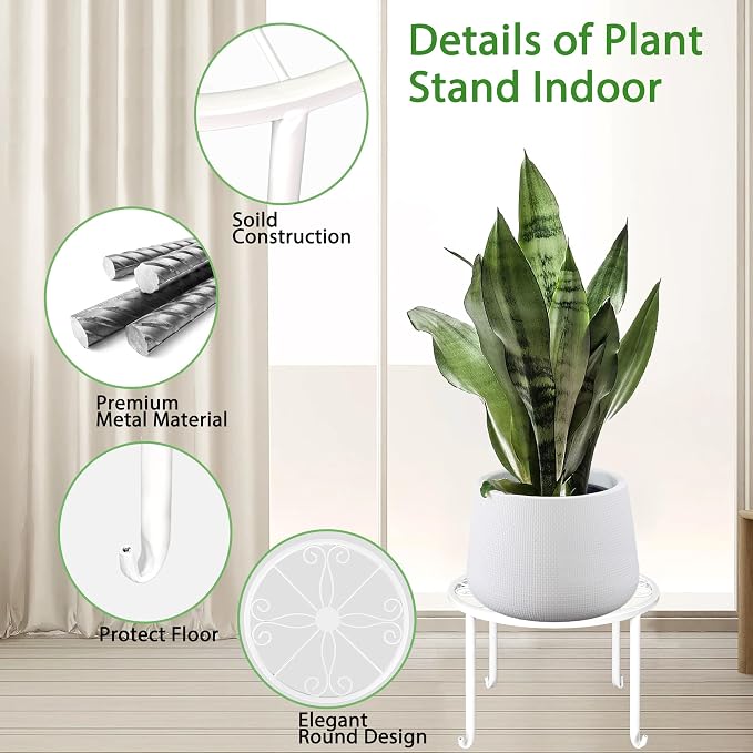 Plant Stands 5 Pack White Metal Plant Stand - Image 3