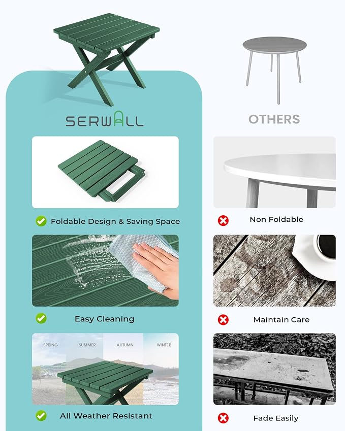 SERWALL Portable Folding Outdoor Side Table - Image 7