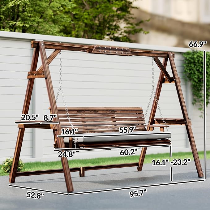 Outsunny 3 Seat Porch Swing - Image 7