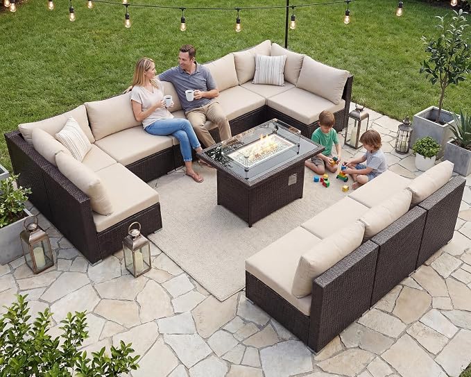 NICESOUL Modern Luxury Outdoor Patio Sectional Furniture Set - Image 3