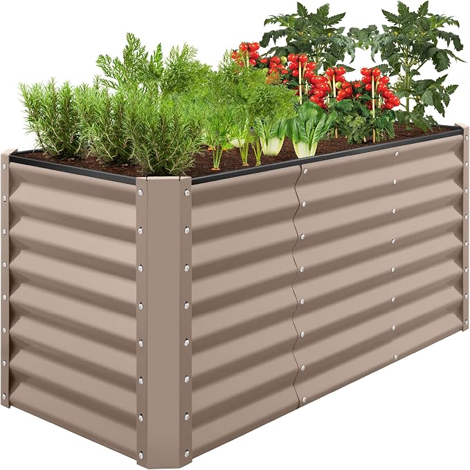 Best Choice Products 4x2x2ft Outdoor Metal Raised Garden Bed, Deep Root Planter by BestChoiceProducts