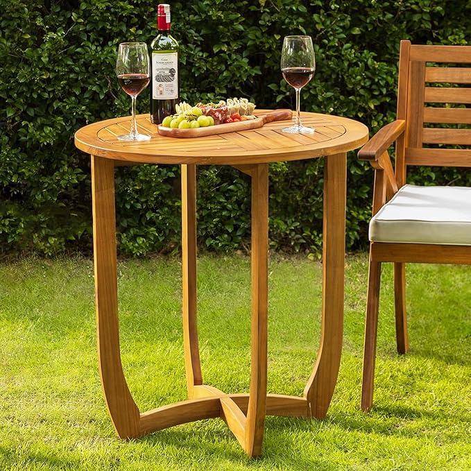 IDZO Outdoor Bistro Dining Table Heavy Duty 270lbs Capacity, FSC Acacia Wood - Image 7