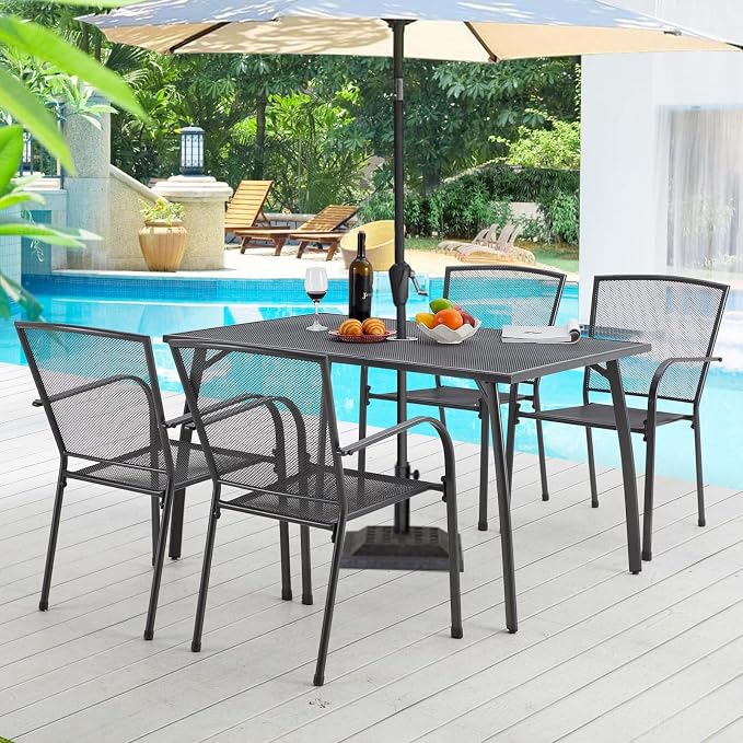 AECOJOY 5 Piece Outdoor Table and Chair, Patio Outdoor Dining Set by AECOJOY