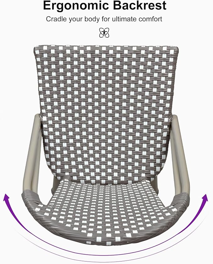 PURPLE LEAF Outdoor Bar Stools Set of 4 Champagne 30'' Patio Bar Stool Print - Image 6