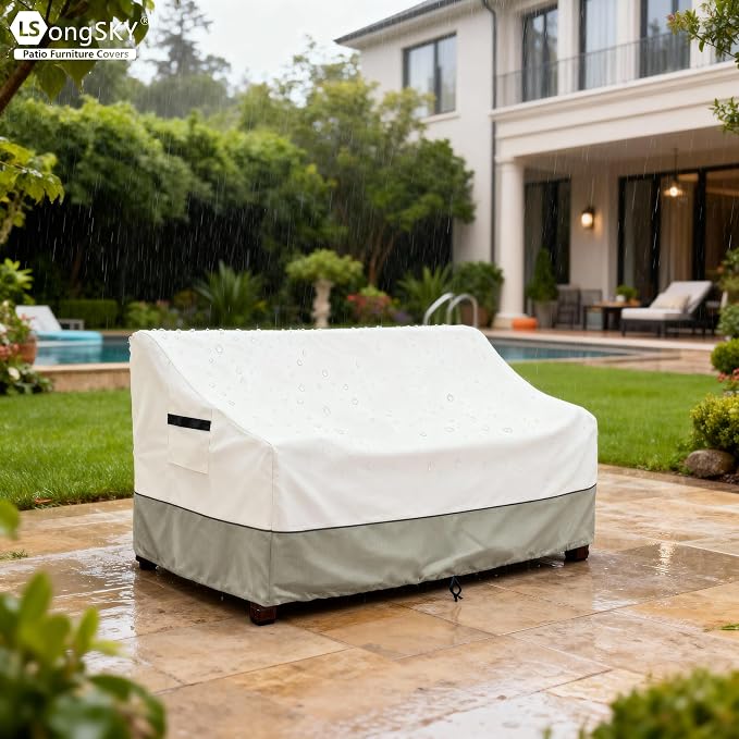 Patio 3-Seater Sofa Cover, Outdoor Couch Cover Fits up to 85W x 38D x 35H Inches - Image 5