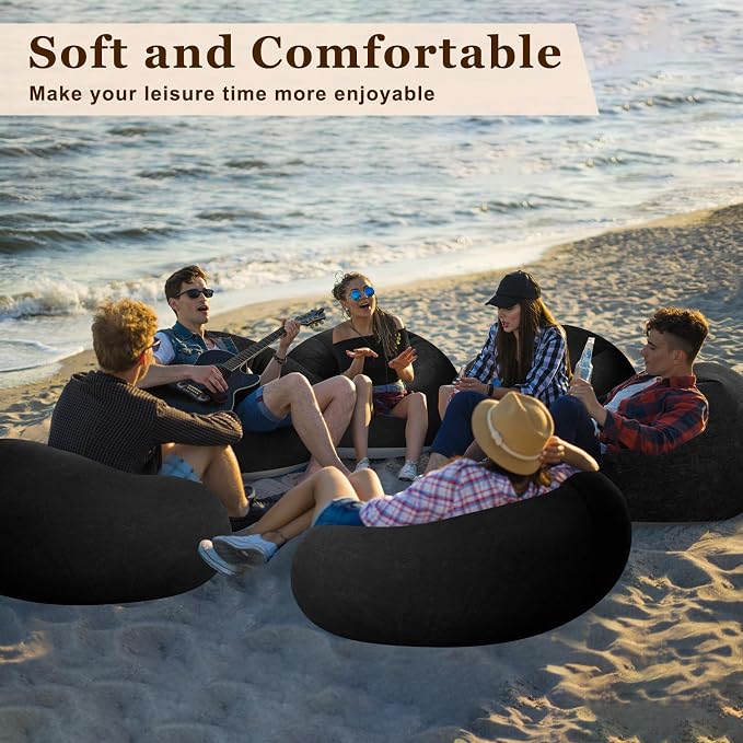 Realspring Inflatable Bean Bag Chairs Outdoor Blow up Camping Chairs Inflatable - Image 7