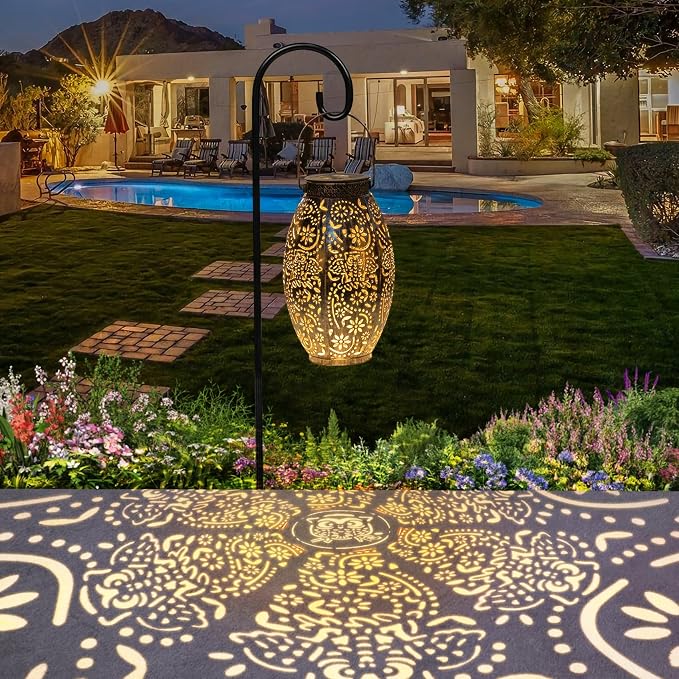 2Pack Owl Solar Outdoor Lanterns Waterproof, Large Decorative Garden Solar - Image 8