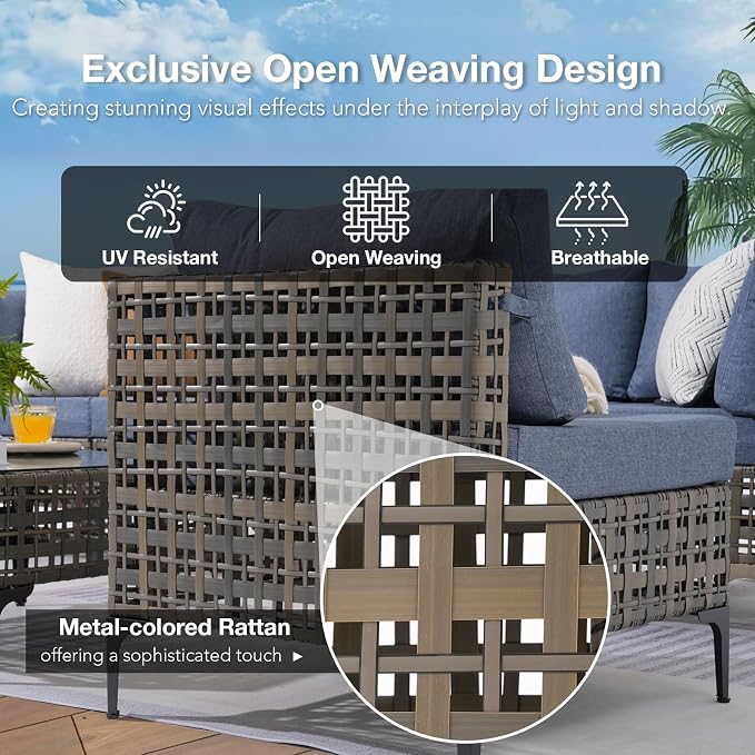 Patiorama 8 Piece Wicker Patio Furniture Set - Image 5