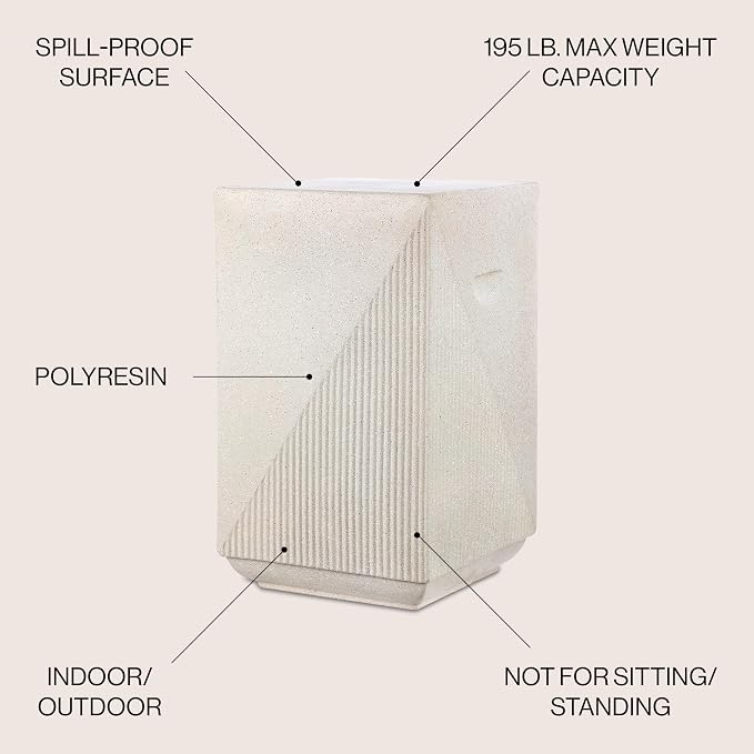 JONATHAN Y TBL1104A Adrian 20.75" Contemporary Minimalist Square Indoor/Outdoor - Image 3