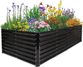 JERIA 8×4×2ft Galvanized Raised，Outdoor Metal Raised Garden Bed, Rectangular by JERIA