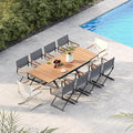 Grand patio 11-Piece Outdoor Dining Set, 10 Extra-Wide Folding Chairs & 1 by GrandPatio