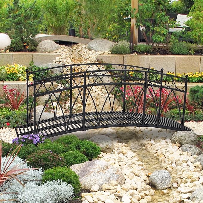 JSUN7 8 Ft Metal Garden Bridge - Image 8