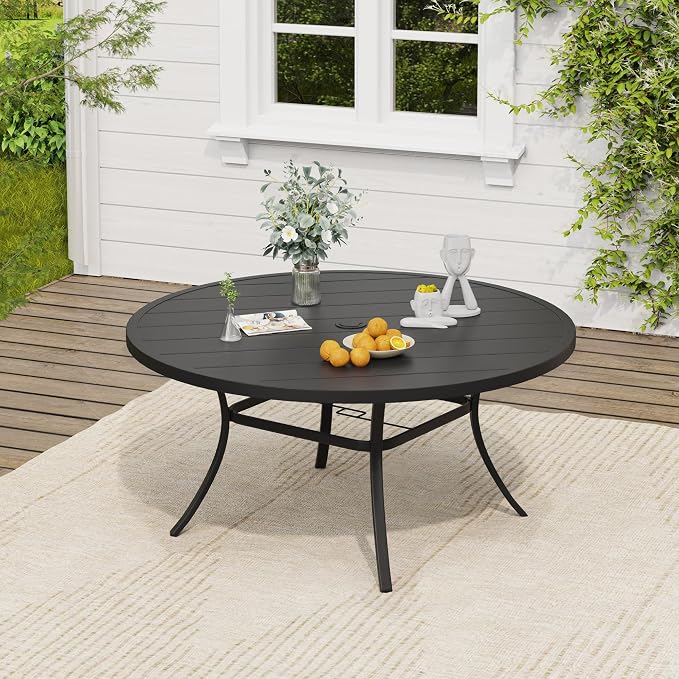 VICLLAX 53" Round Patio Table, Outdoor Dining Table - Image 4