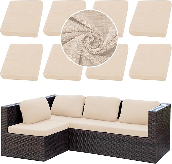 Outdoor Cushion Covers Set, Replacement by SUKAIKEQA