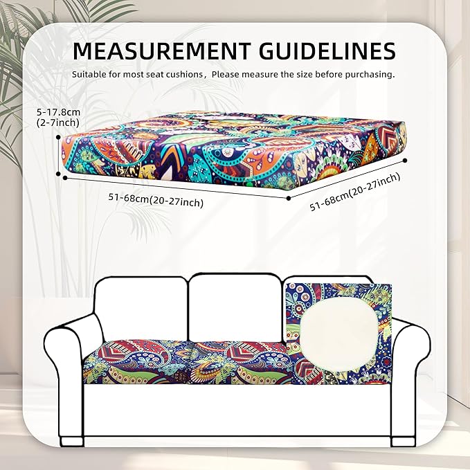 8Pcs Stretch Patio Cushion Covers, Outdoor Couch Covers Replacement, Outdoor - Image 2