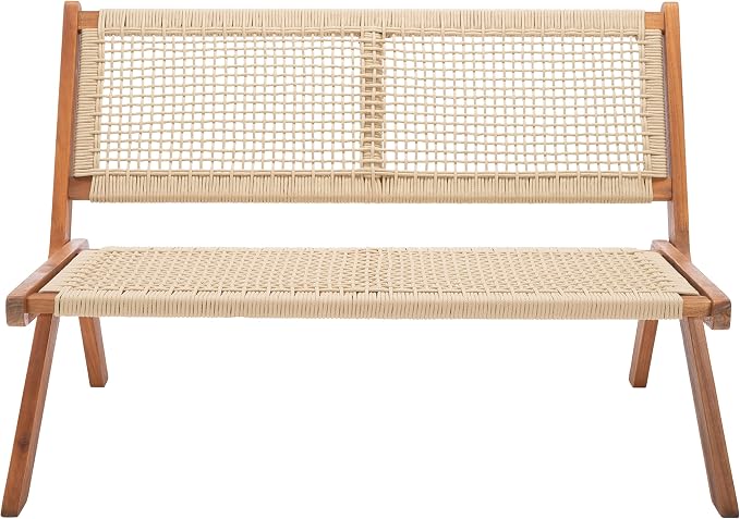 SAFAVIEH Outdoor Collection Kobina Natural Acacia Wood/Natural Rope Foldable by SAFAVIEH